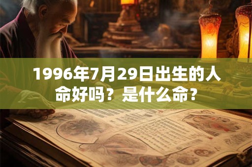 1996年7月29日出生的人命好吗？是什么命？