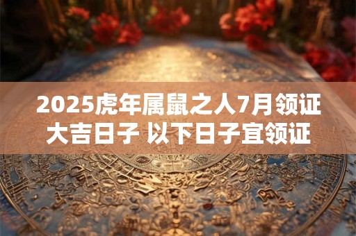 2025虎年属鼠之人7月领证大吉日子 以下日子宜领证