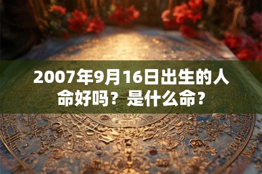 2007年9月16日出生的人命好吗？是什么命？