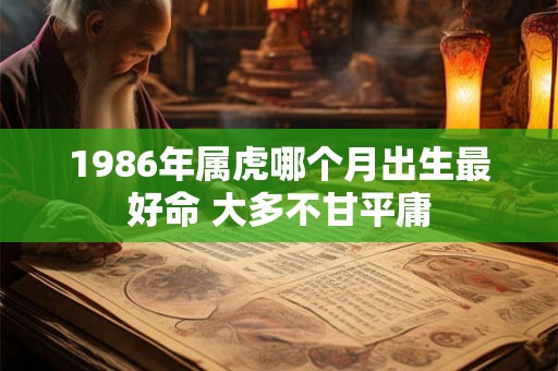 1986年属虎哪个月出生最好命 大多不甘平庸 1986年属虎哪个月出生最好命 大多不甘平庸