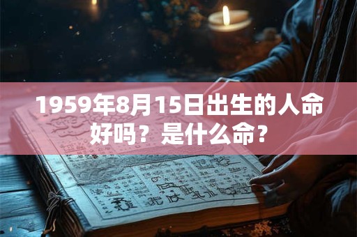 1959年8月15日出生的人命好吗？是什么命？