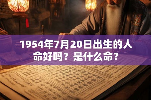1954年7月20日出生的人命好吗？是什么命？