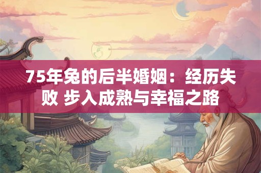 75年兔的后半婚姻：经历失败 步入成熟与幸福之路