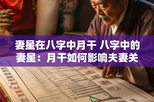 妻星在八字中月干 八字中的妻星：月干如何影响夫妻关系