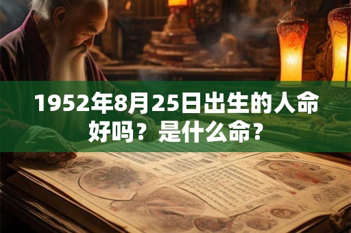 1952年8月25日出生的人命好吗？是什么命？