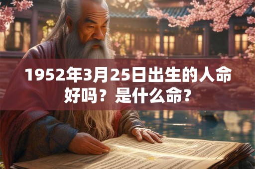 1952年3月25日出生的人命好吗？是什么命？