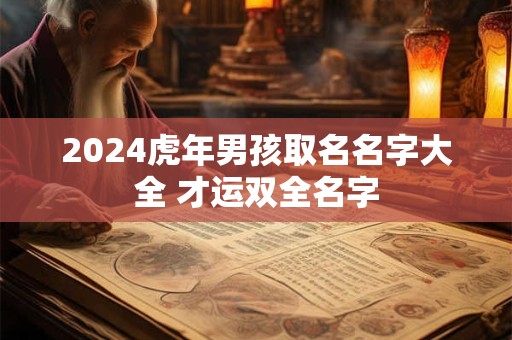 2024虎年男孩取名名字大全 才运双全名字