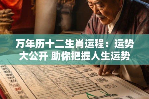 万年历十二生肖运程：运势大公开 助你把握人生运势！