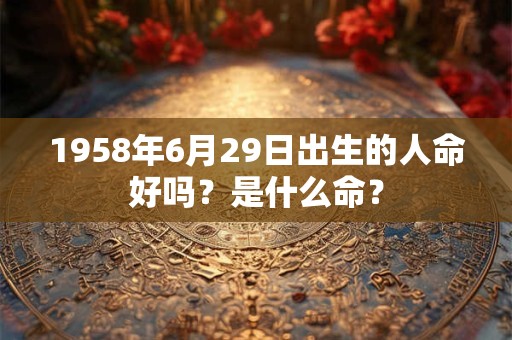 1958年6月29日出生的人命好吗？是什么命？