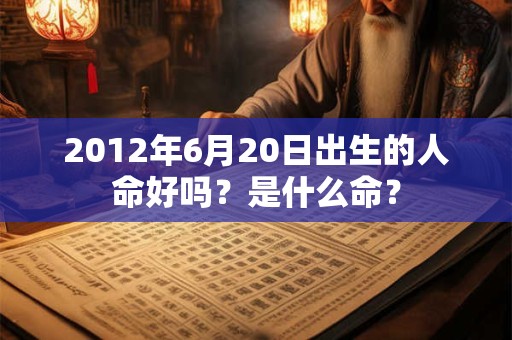 2012年6月20日出生的人命好吗？是什么命？