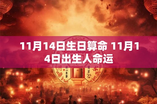11月14日生日算命 11月14日出生人命运