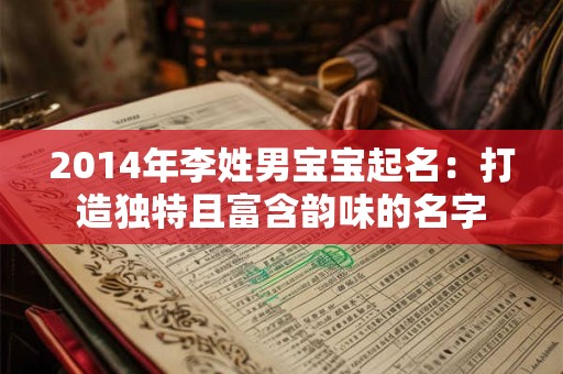 2014年李姓男宝宝起名：打造独特且富含韵味的名字
