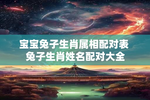 详细阅读:宝宝兔子生肖属相配对表 兔子生肖姓名配对大全 宝宝兔子生肖属相配对表 兔子生肖姓名配对大全