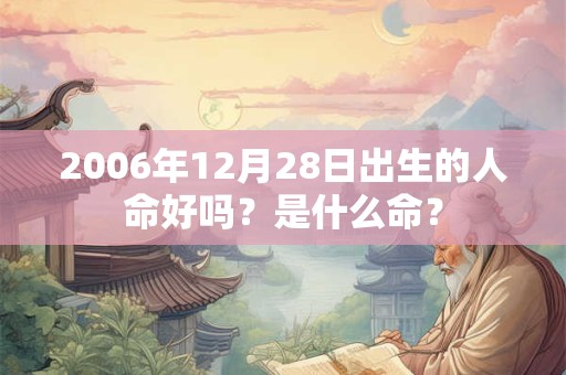 2006年12月28日出生的人命好吗？是什么命？