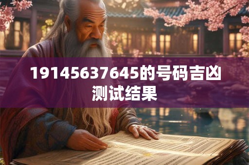 19145637645的号码吉凶测试结果