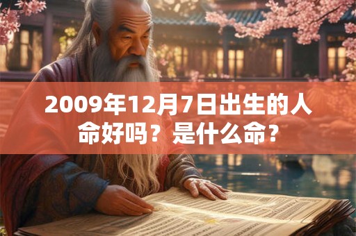 2009年12月7日出生的人命好吗？是什么命？