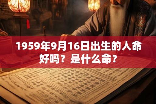 1959年9月16日出生的人命好吗？是什么命？