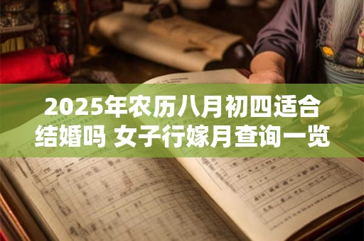 2025年农历八月初四适合结婚吗 女子行嫁月查询一览表