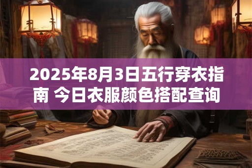 2025年8月3日五行穿衣指南 今日衣服颜色搭配查询