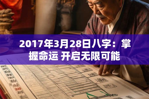 2017年3月28日八字:掌握命运 开启无限可能 2017年3月28日八字:掌握命运 开启无限可能