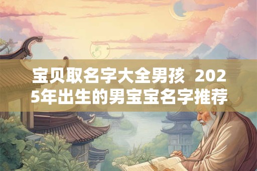 详细阅读:宝贝取名字大全男孩 2025年出生的男宝宝名字推荐 宝贝取名字大全男孩 2025年出生的男宝宝名字推荐