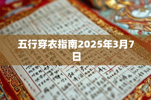 五行穿衣指南2025年3月7日