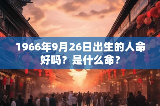 1966年9月26日出生的人命好吗？是什么命？