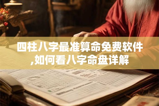 四柱八字最准算命免费软件,如何看八字命盘详解
