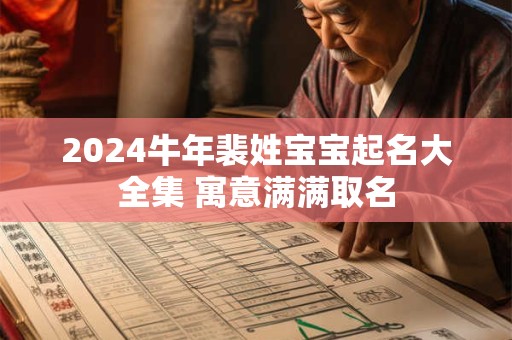 2024牛年裴姓宝宝起名大全集 寓意满满取名