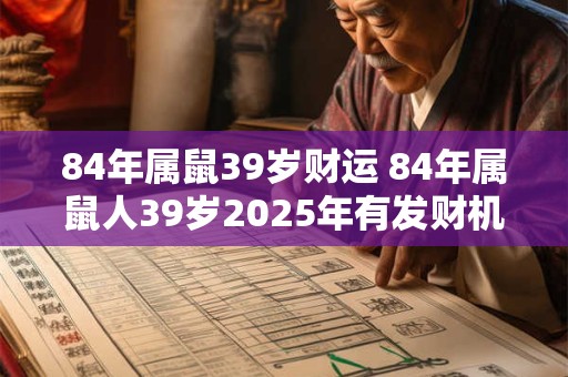 84年属鼠39岁财运 84年属鼠人39岁2025年有发财机会吗