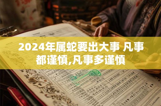 2024年属蛇要出大事 凡事都谨慎,凡事多谨慎
