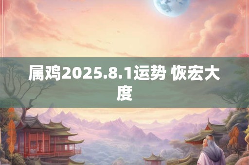 属鸡2025.8.1运势 恢宏大度