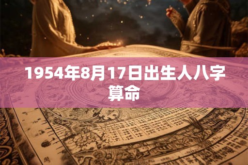 1954年8月17日出生人八字算命