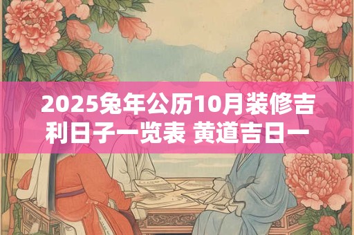 2025兔年公历10月装修吉利日子一览表 黄道吉日一览表