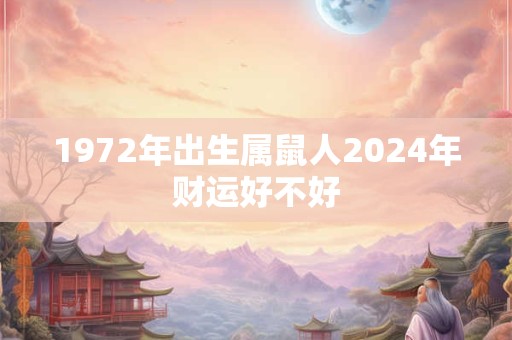 1972年出生属鼠人2024年财运好不好