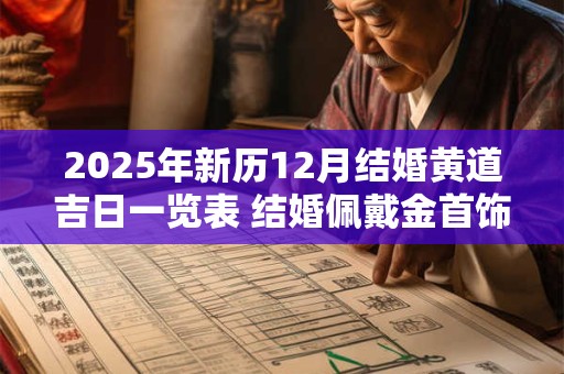 2025年新历12月结婚黄道吉日一览表 结婚佩戴金首饰的寓意！