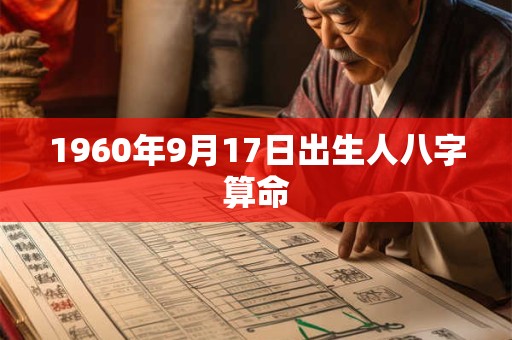 1960年9月17日出生人八字算命