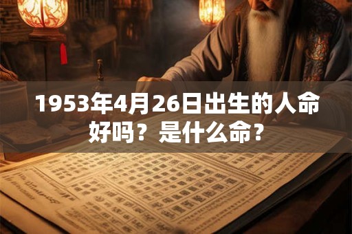 详细阅读:1953年4月26日出生的人命好吗?是什么命? 1953年4月26日出生的人命好吗?是什么命?