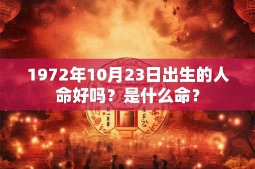 1972年10月23日出生的人命好吗？是什么命？
