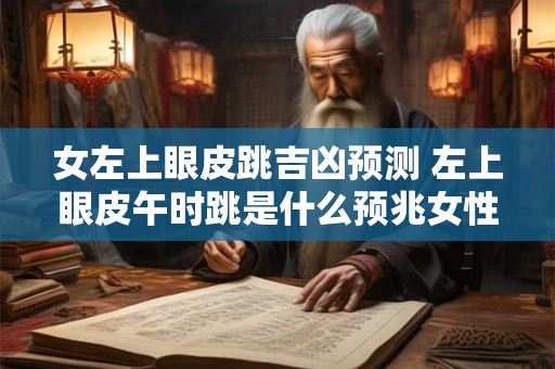 女左上眼皮跳吉凶预测 左上眼皮午时跳是什么预兆女性