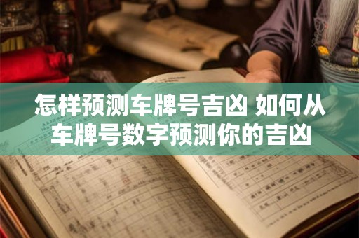 详细阅读:怎样预测车牌号吉凶 如何从车牌号数字预测你的吉凶 怎样预测车牌号吉凶 如何从车牌号数字预测你的吉凶
