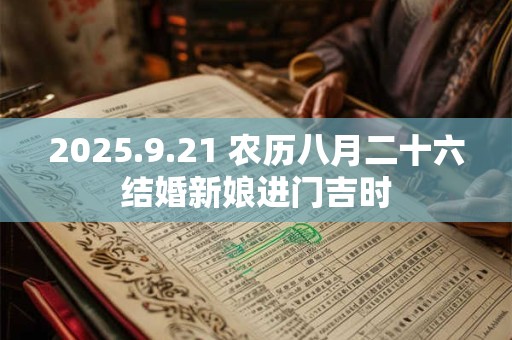 2025.9.21 农历八月二十六结婚新娘进门吉时