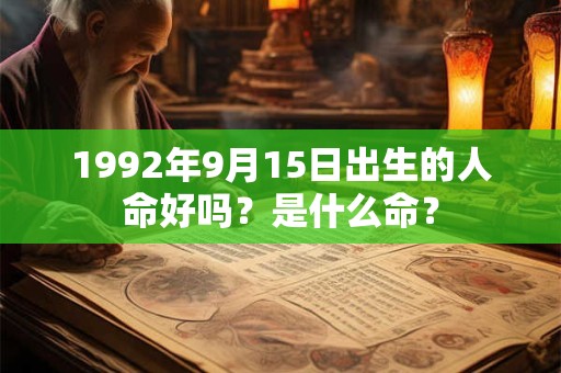 1992年9月15日出生的人命好吗？是什么命？