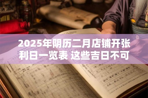 2025年阴历二月店铺开张利日一览表 这些吉日不可错过