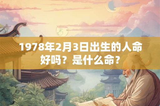 1978年2月3日出生的人命好吗？是什么命？