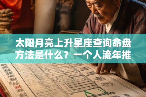 太阳月亮上升星座查询命盘方法是什么？一个人流年推算方法介绍