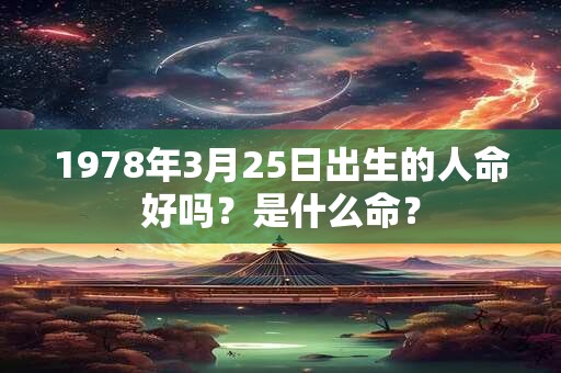 1978年3月25日出生的人命好吗？是什么命？