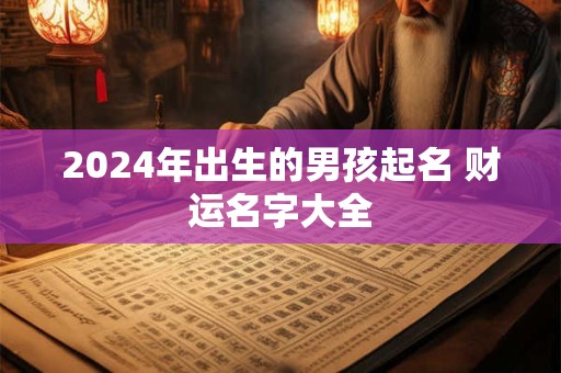 2024年出生的男孩起名 财运名字大全