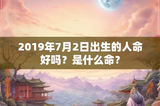 2019年7月2日出生的人命好吗？是什么命？