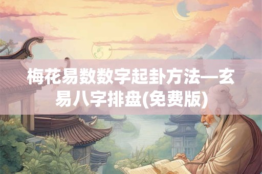 梅花易数数字起卦方法—玄易八字排盘(免费版)